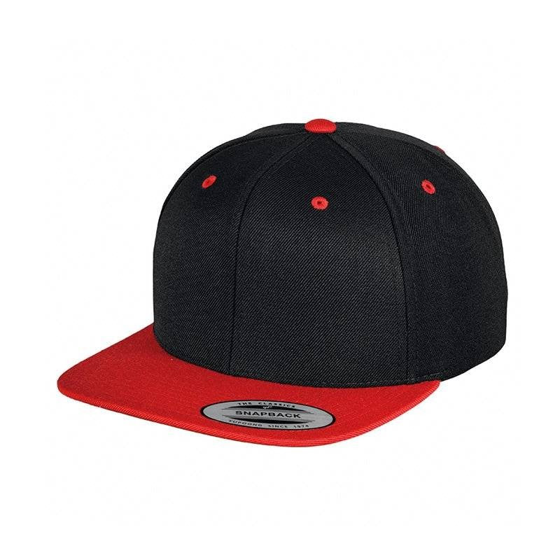 The Classic Snapback 2-tone | BLACK/RED (GREEN UNDERPEAK)